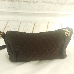 Vera Bradley Womens Chocolate Brown Microfiber Diamond Quilted Shoulder Bag